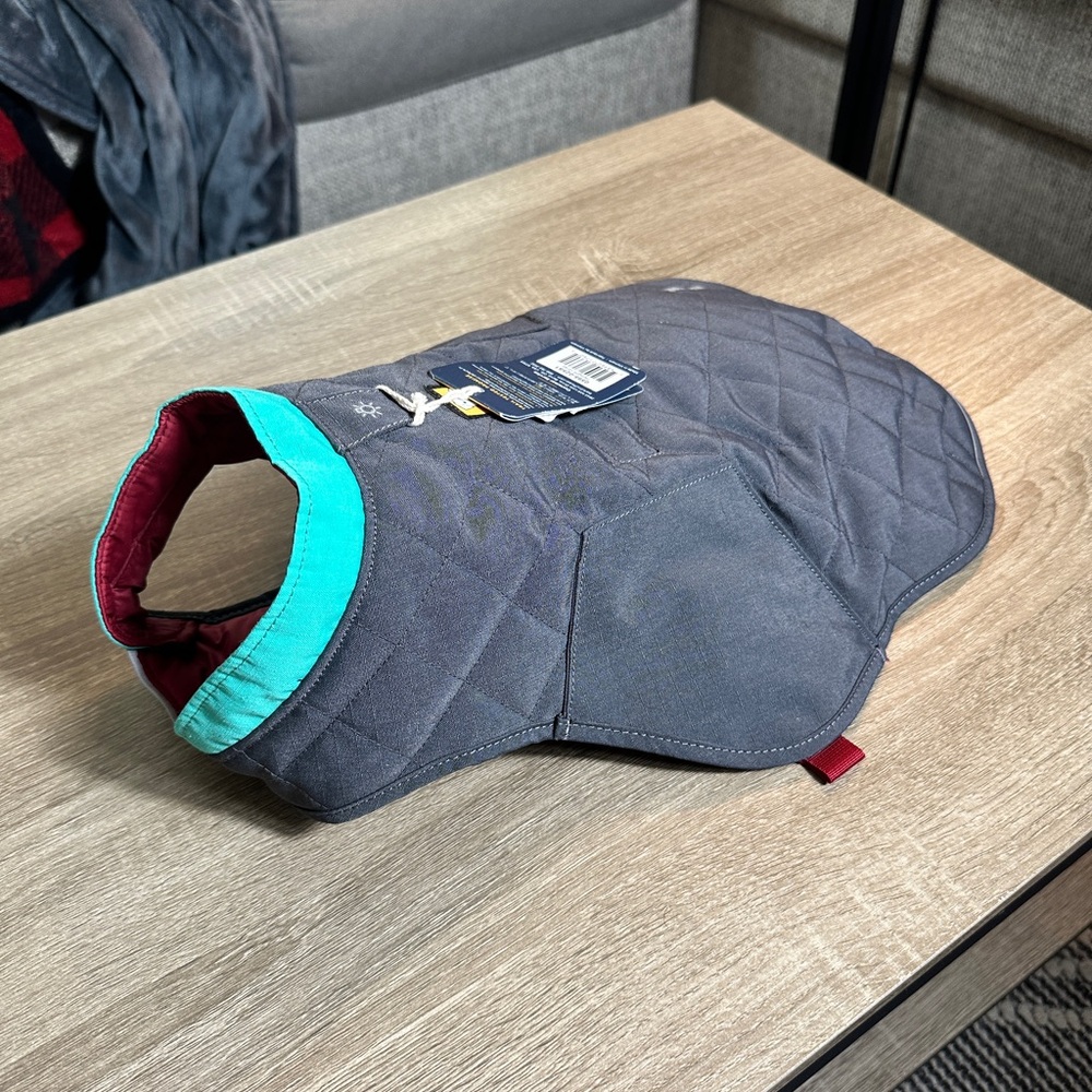 RuffWear Quilted Dog Jacket - Gray and Teal